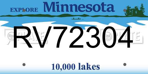 RV72304 Minnesota License Plate