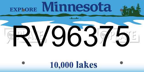 RV96375 Minnesota License Plate
