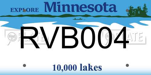RVB004 Minnesota License Plate