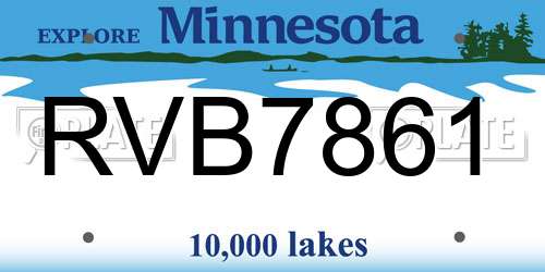 RVB7861 Minnesota License Plate