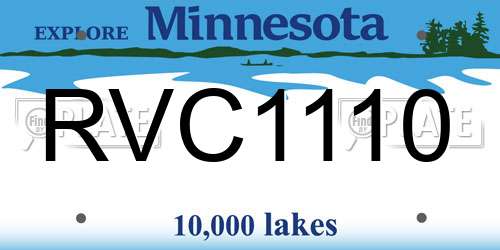 RVC1110 Minnesota License Plate