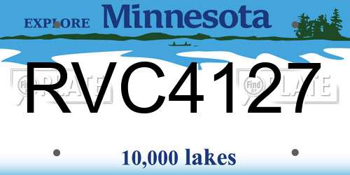 RVC4127 Minnesota License Plate