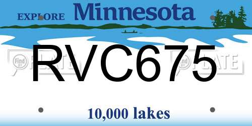 RVC675 Minnesota License Plate