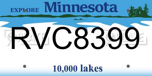 RVC8399 Minnesota License Plate