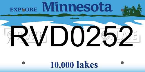 RVD0252 Minnesota License Plate