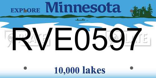 RVE0597 Minnesota License Plate