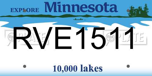 RVE1511 Minnesota License Plate