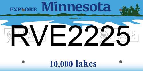 RVE2225 Minnesota License Plate