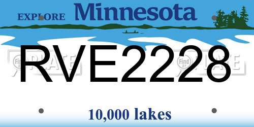 RVE2228 Minnesota License Plate