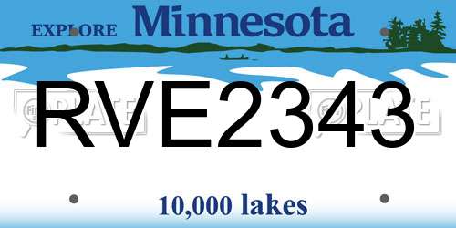 RVE2343 Minnesota License Plate