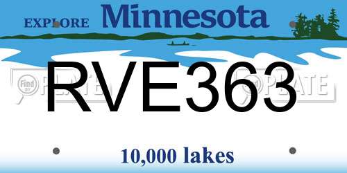 RVE363 Minnesota License Plate