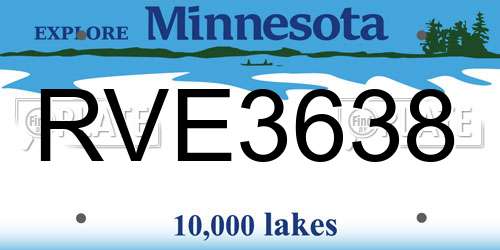 RVE3638 Minnesota License Plate