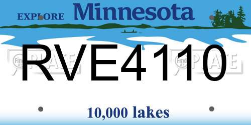 RVE4110 Minnesota License Plate