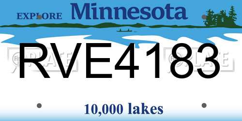 RVE4183 Minnesota License Plate