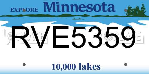RVE5359 Minnesota License Plate