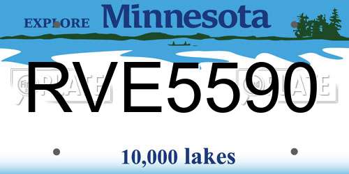 RVE5590 Minnesota License Plate