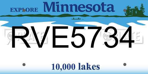 RVE5734 Minnesota License Plate