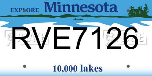 RVE7126 Minnesota License Plate