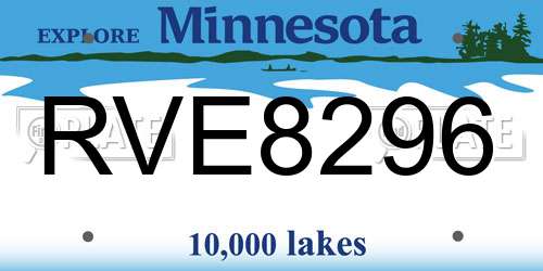 RVE8296 Minnesota License Plate