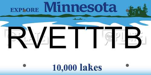 RVETTTB Minnesota License Plate