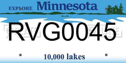 RVG0045 Minnesota License Plate