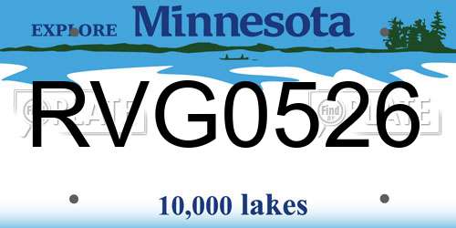 RVG0526 Minnesota License Plate