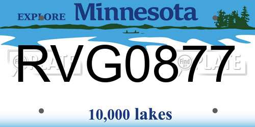 RVG0877 Minnesota License Plate