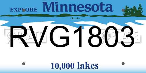 RVG1803 Minnesota License Plate