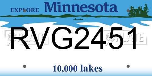 RVG2451 Minnesota License Plate
