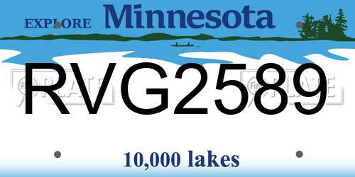 RVG2589 Minnesota License Plate
