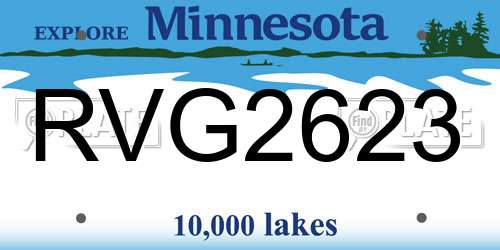 RVG2623 Minnesota License Plate