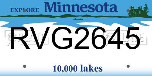 RVG2645 Minnesota License Plate