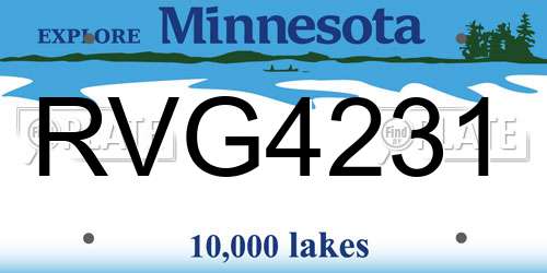 RVG4231 Minnesota License Plate