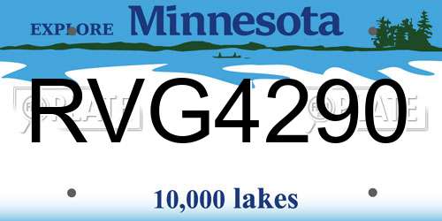 RVG4290 Minnesota License Plate