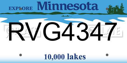 RVG4347 Minnesota License Plate