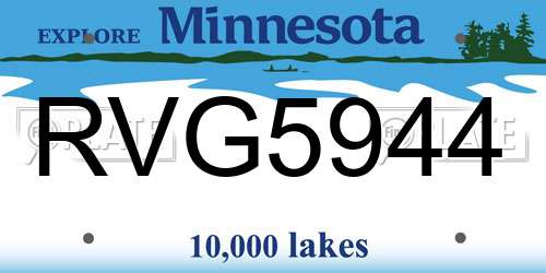 RVG5944 Minnesota License Plate