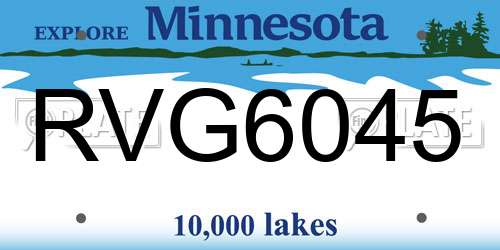 RVG6045 Minnesota License Plate