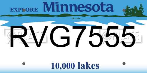 RVG7555 Minnesota License Plate