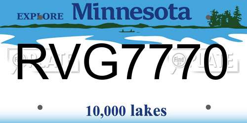 RVG7770 Minnesota License Plate
