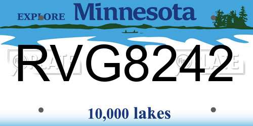 RVG8242 Minnesota License Plate