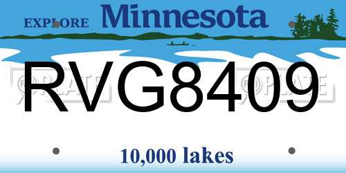 RVG8409 Minnesota License Plate