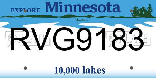RVG9183 Minnesota License Plate