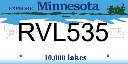 RVL535 Minnesota License Plate