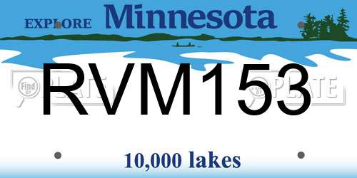 RVM153 Minnesota License Plate