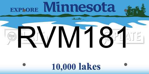 RVM181 Minnesota License Plate