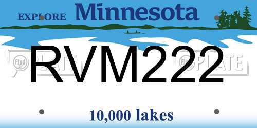 RVM222 Minnesota License Plate
