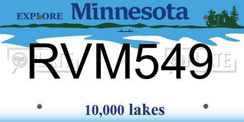 RVM549 Minnesota License Plate
