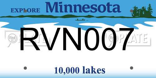 RVN007 Minnesota License Plate