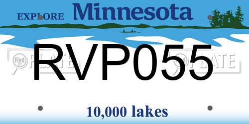 RVP055 Minnesota License Plate