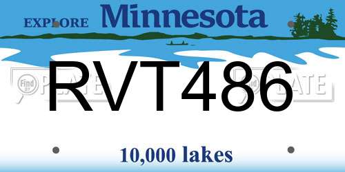 RVT486 Minnesota License Plate